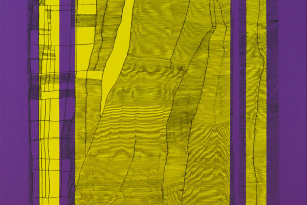 Weaving Jaune et violet-60x80cm, acrylique sur toile, 2020